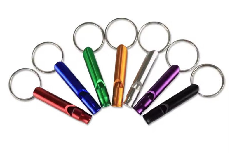 Anodized aluminum whistle Keyring, compact, Colours to chose