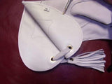White double skinned Leather Falconry glove. Great for weddings