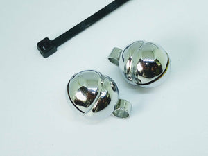 Cat and Kitten nickel Lahore Bells (UK Seller) (Pair with a cable tie)