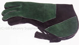 Falconry Suede Leather Double Skin Glove Green & Black