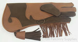 Children's Falconry Glove Long Cuff (double skinned) (Chocolate & Tan)