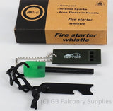 Survival Kit, Firestarter, Multi tool including can opener, and survival whistle