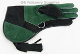 Falconry Suede Leather Double Skin Glove Green & Black