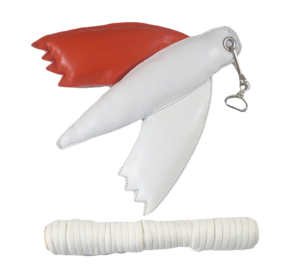Bird Lure Leather Red and White including creance and Line for