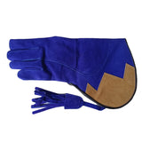 Discounted Blue adults size medium double skin suede leather gloves