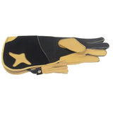 Childrens Falconry Glove, Long Cuff (double skinned) (Black & Yellow)