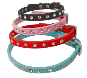 Cat Collar Diamante /Rhinestone Studded  Fits Neck size up to 27cm