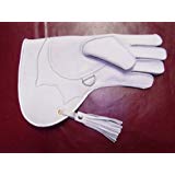White double skinned Leather Falconry glove. Great for weddings